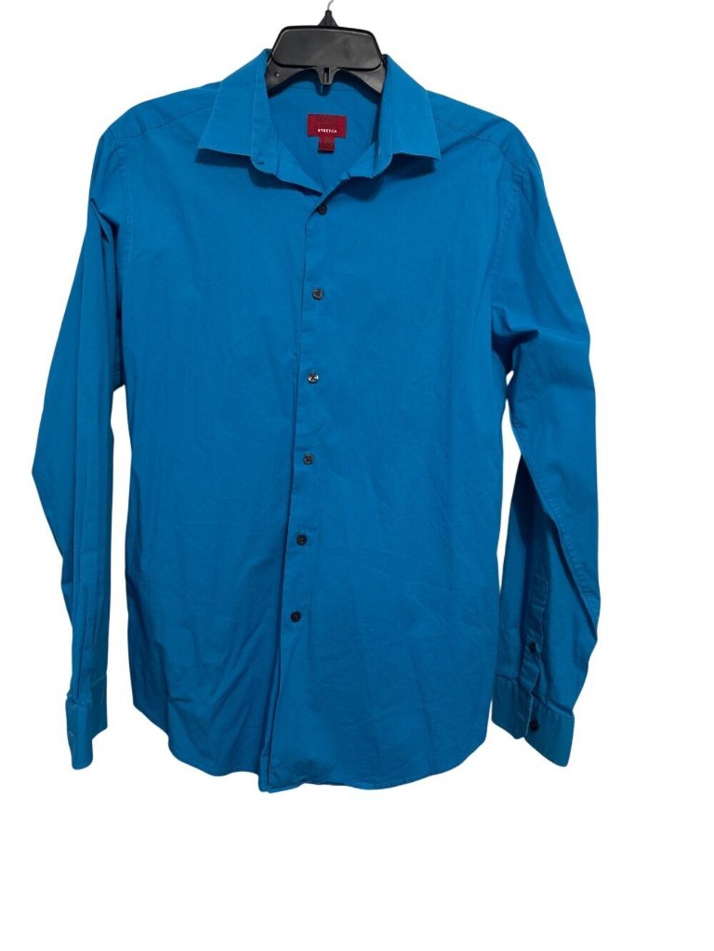 Alfani Mens Slim Fit Stretch Long Sleeve Shirt Blue Size M